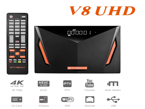 Gtmedia V8 UHD H.265 DVB-S2/S2X T/T2/Cable/ATSC ISDB